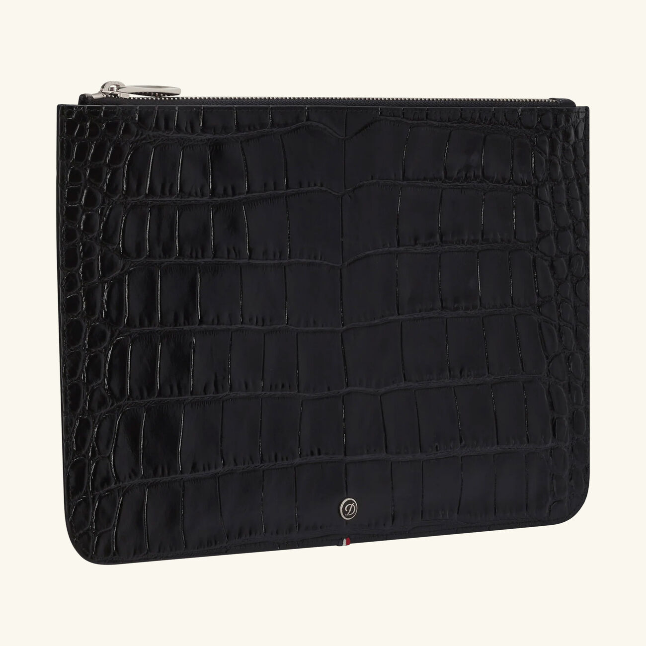 st dupont croco dandy flat pouch black