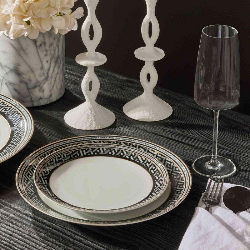 versace la greca signature dessert plate round white 20cm