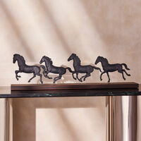 Galloping Herd Horses Sculpture Small Black lladro galloping herd horses sculpture small black
