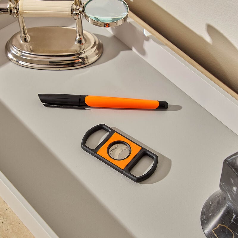 st dupont guillotine cigar cutter orange