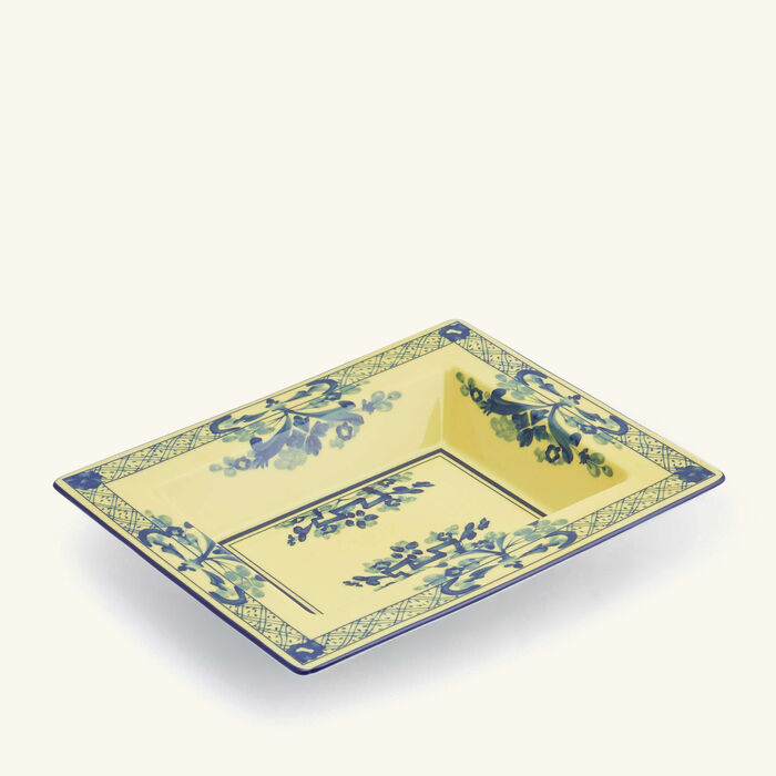 ginori 1735 oriente italiano citrino trinket tray rectangular small yellow