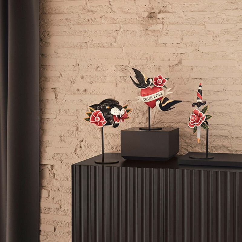 Dagger and Rose Sculpture Medium Red lladro dagger and rose sculpture medium red