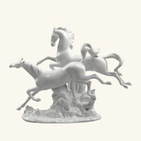 lladro horses galloping sculpture medium white