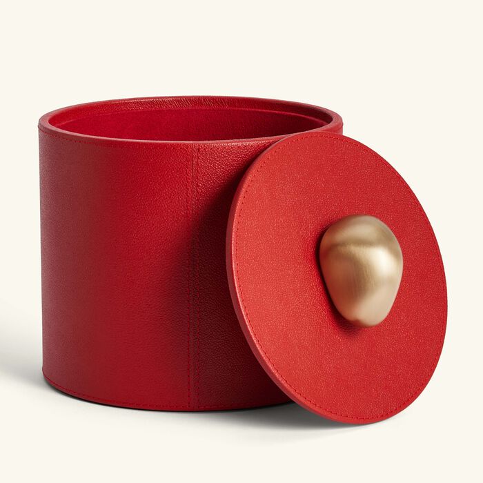 assouline pebble trinket box red