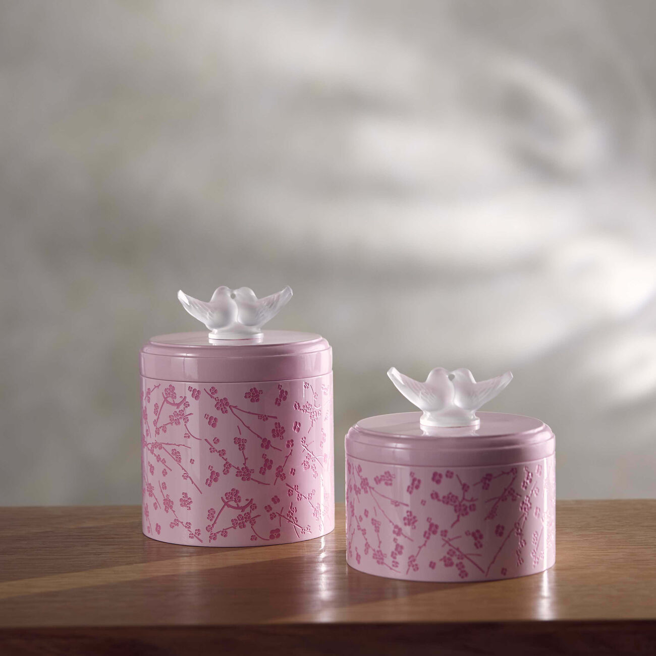 lalique fleurs de cerisier box large pink