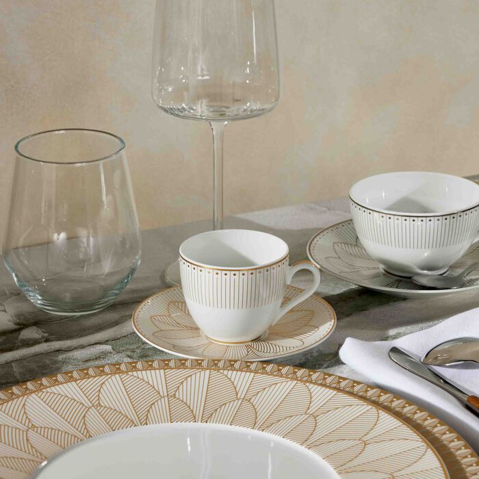 christofle malmaison imp riale coffee cup saucer gold set of 2