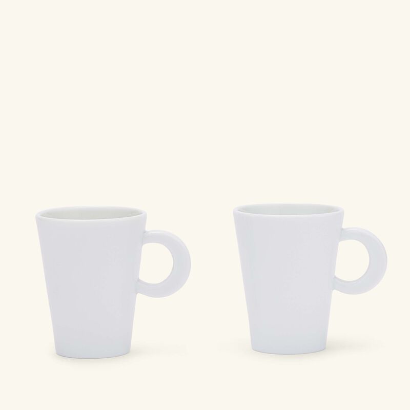 bernardaud ecume coffee cup   saucer white set of 2
