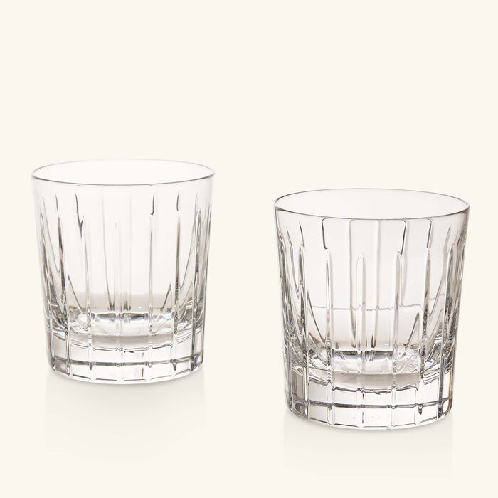 christofle crystal double old fashioned drinking glass clear set of 2