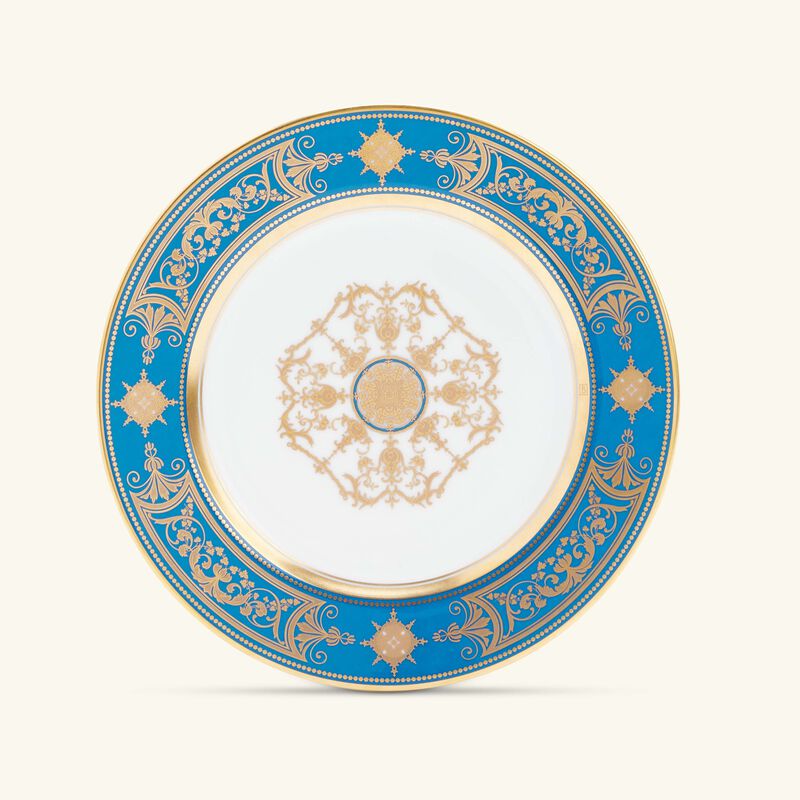 bernardaud aux rois bread   butter plate round blue 16cm