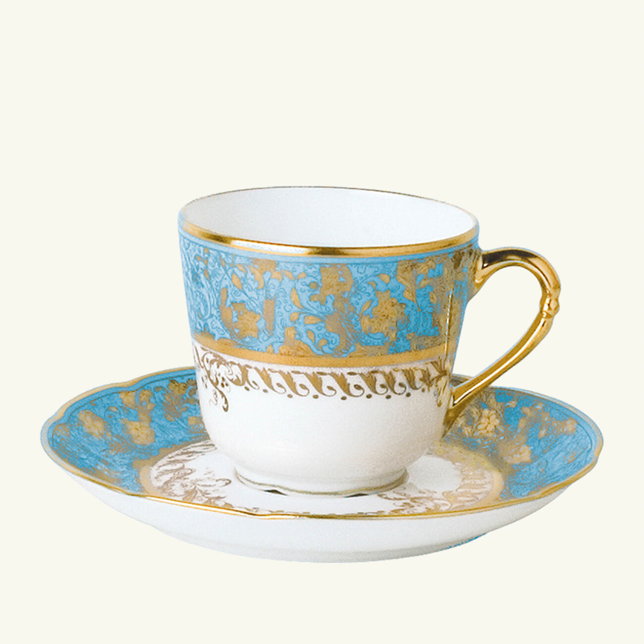 Eden Turquoise Coffee Cup & Saucer Blue Set Of 4 bernardaud eden turquoise coffee cup saucer blue set of 4