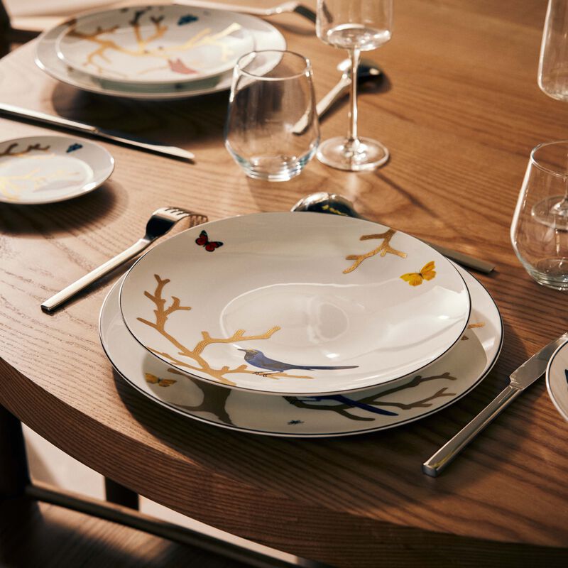 bernardaud aux oiseaux dinner plate round gold 26cm