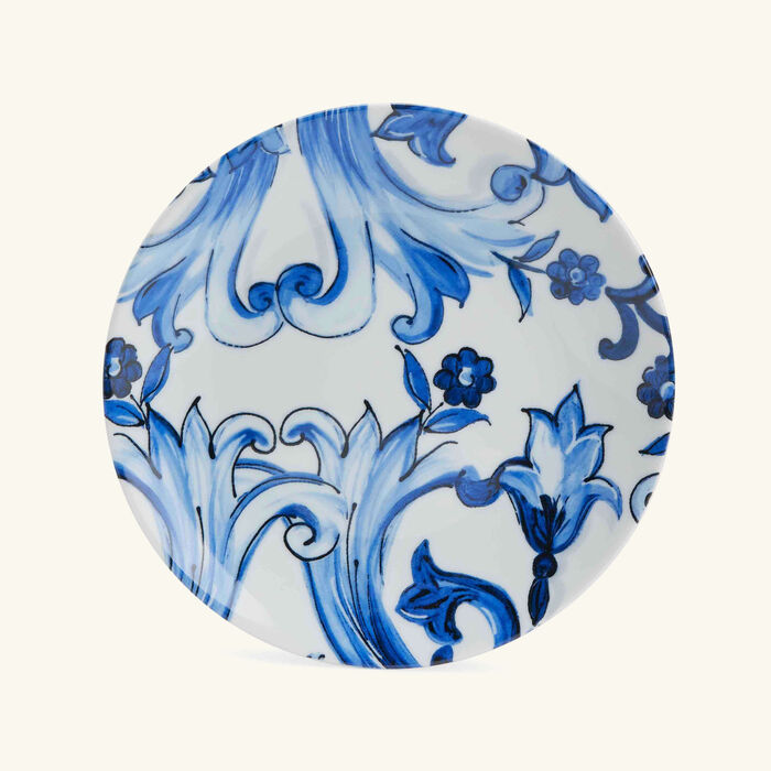 dolce gabbana casa blu mediterraneo fiore piccolo dessert plate blue round 19cm set of 2