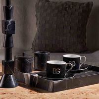 dolce gabbana casa dg logo tea cup saucer black set of 2