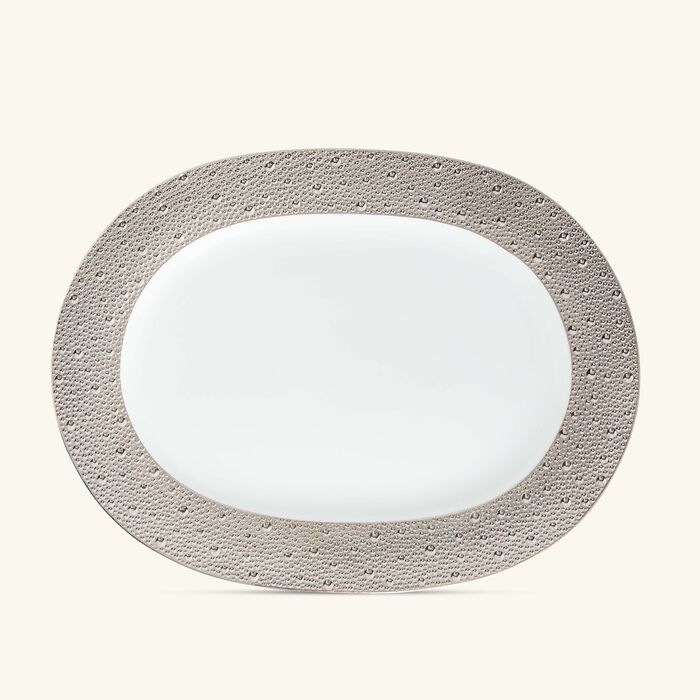 bernardaud ecume serving platter oval silver 35cm