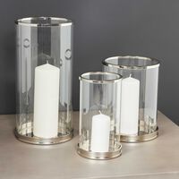 ralph lauren home modern hurricane candle holder large silver