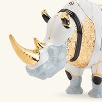 lladro rhino cyborg sculpture medium white