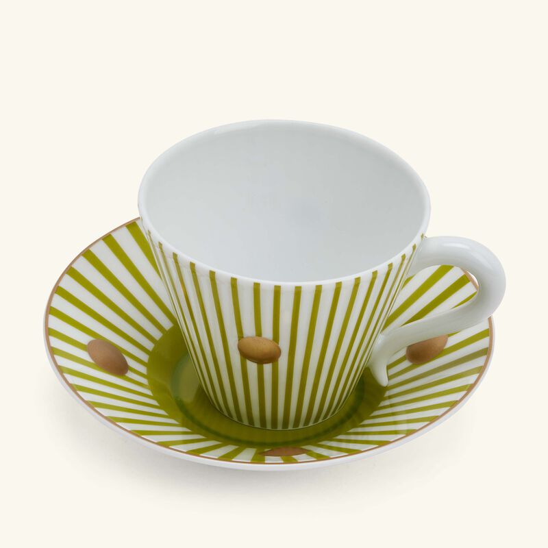 bernardaud absinthe coffee cup saucer green set of 2