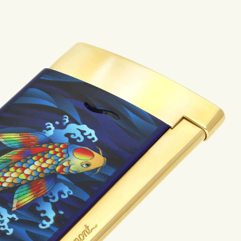 Slim 7 Koi Fish Lighter Blue st dupont slim 7 koi fish lighter blue