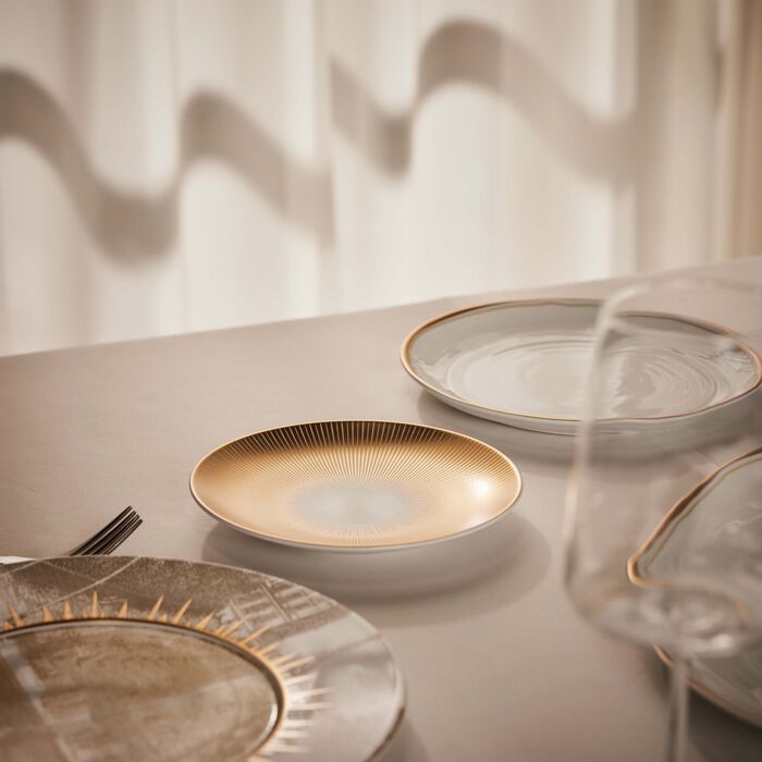 bernardaud sol bread   butter plate round gold 13cm