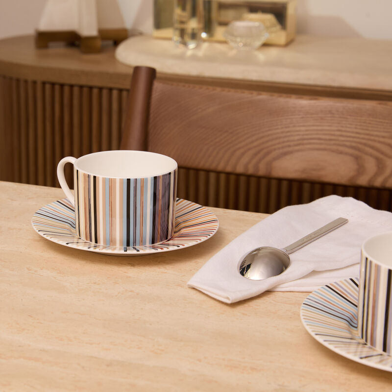 STRIPES Tea Cup & Saucer Set of 2 missoni home stripes tea cup saucer set of 2