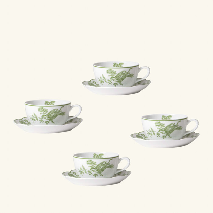 bernardaud albertine tea cup   saucer white set of 4