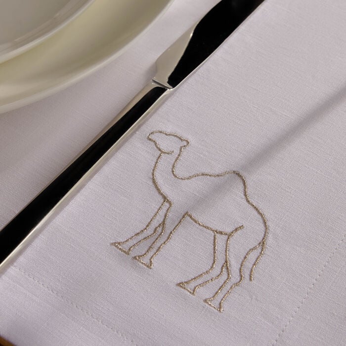 catherine denoual camel placemat white