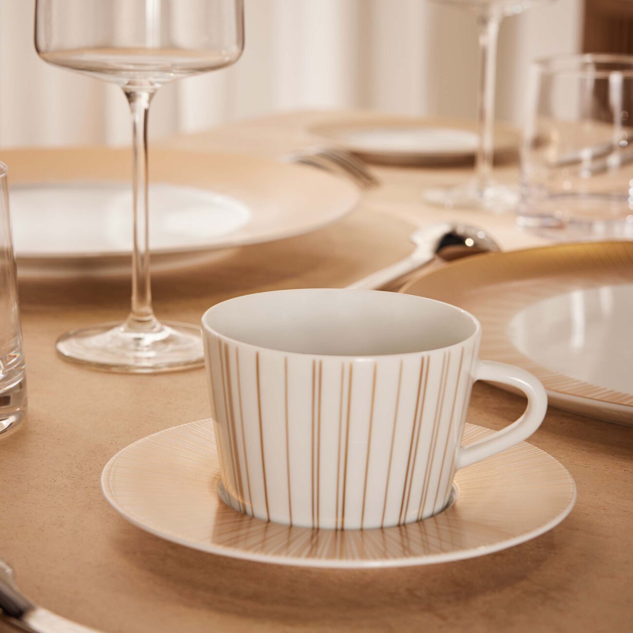 bernardaud sol tea cup saucer gold