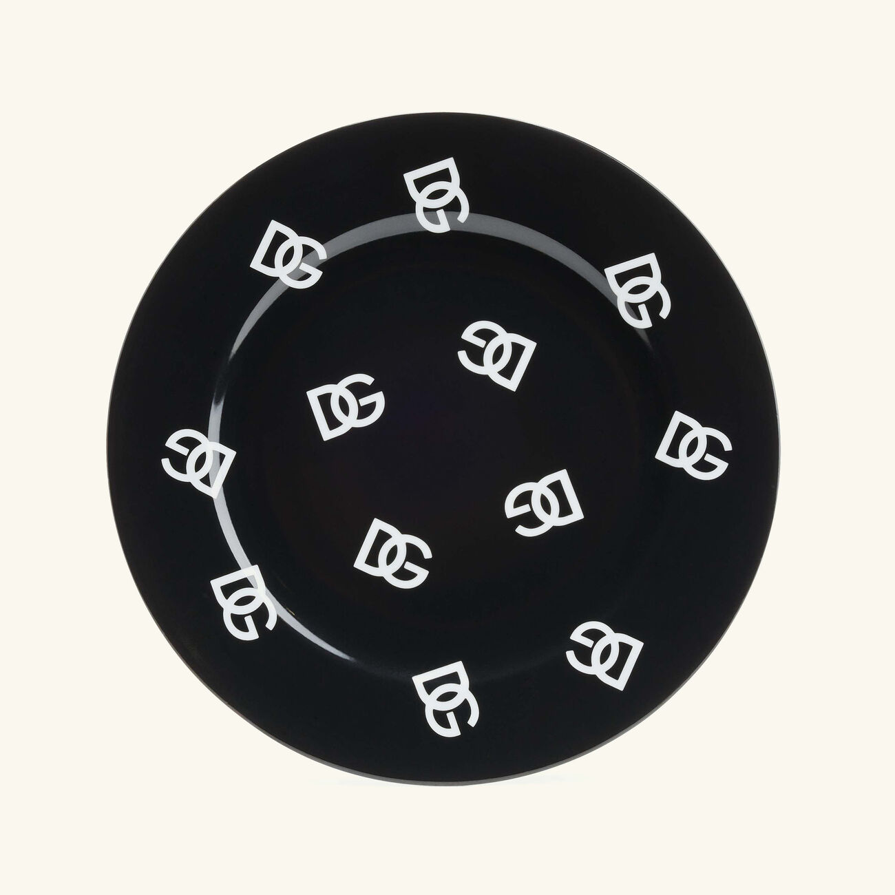 dolce gabbana casa dg logo dinner plate round 26cm set of 2