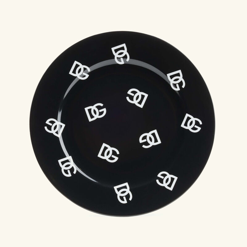 dolce gabbana casa dg logo dinner plate round 26cm set of 2