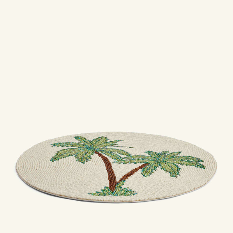 les ottomans jungle beaded placemat white