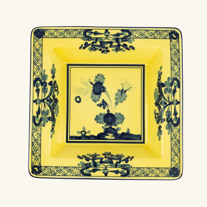 ginori 1735 oriente italiano citrino trinket tray square small yellow