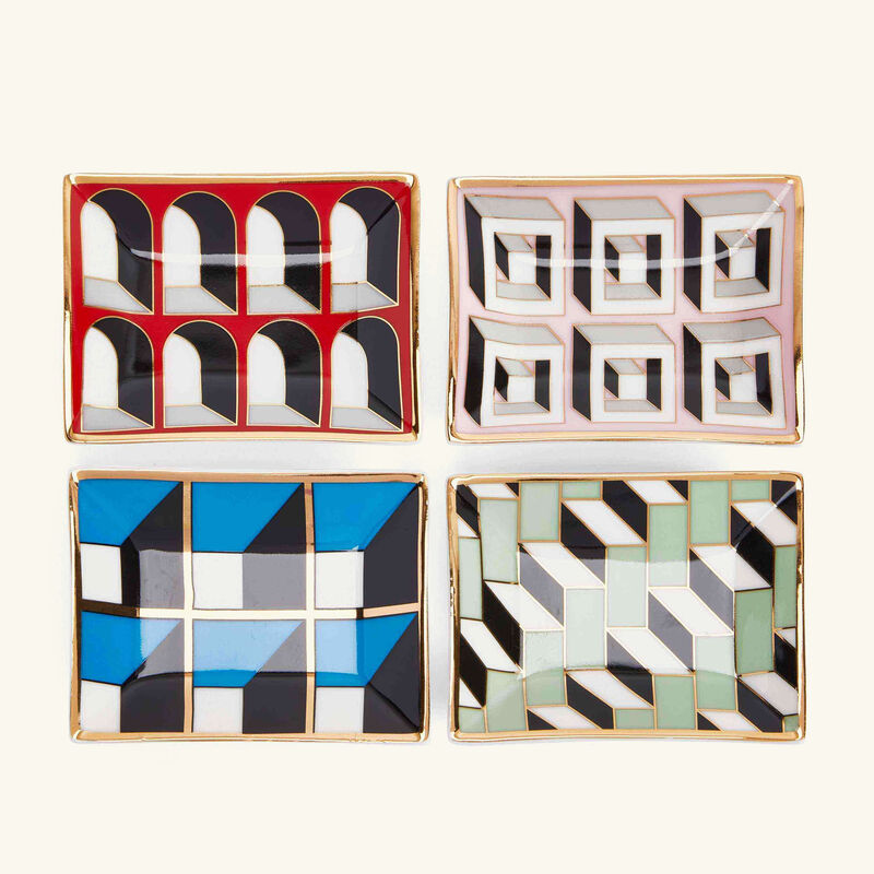 طقم أركايد المؤلف من 4 صواني للحلى والمجوهرات بتصميم مستطيل صغير جوناثان أدلر طقم أركايد المؤلف من 4 صواني للحلى والمجوهرات بتصميم مستطيل صغير