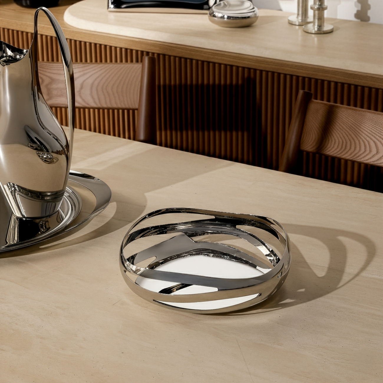 georg jensen cobra bread   fruits plate round clear