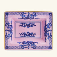 ginori 1735 oriente italiano azalea trinket tray rectangular small pink