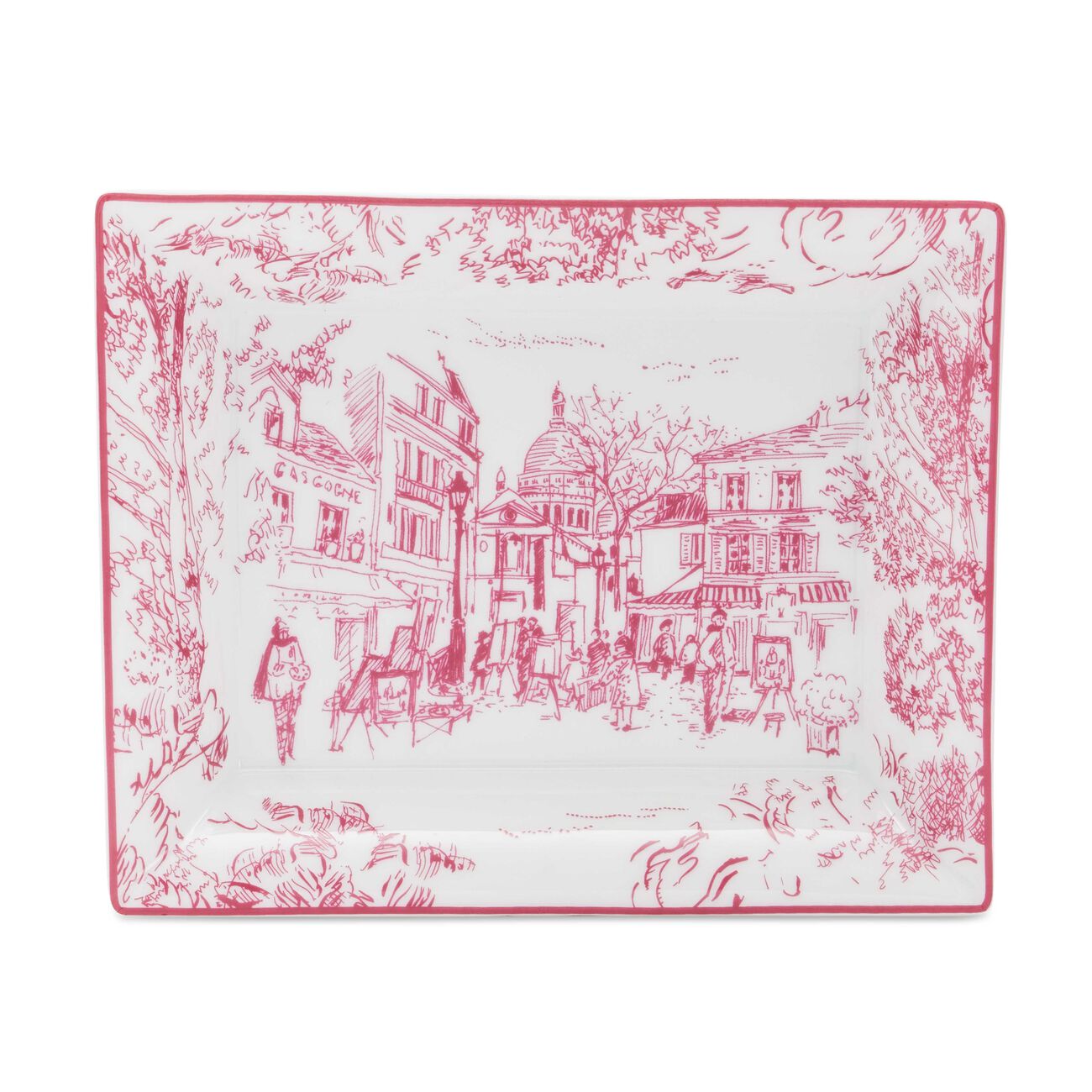 Tout Paris Ashtray Rectangular Pink bernardaud tout paris ashtray rectangular pink