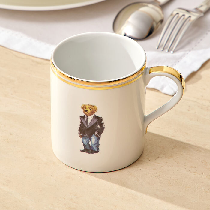 Wilshire Tux Bear Mug White Set of 4 ralph lauren home wilshire tux bear mug white set of 4