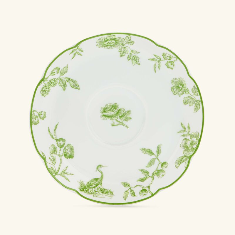 Albertine Tea Cup & Saucer Green Set Of 2 bernardaud albertine tea cup saucer green set of 2
