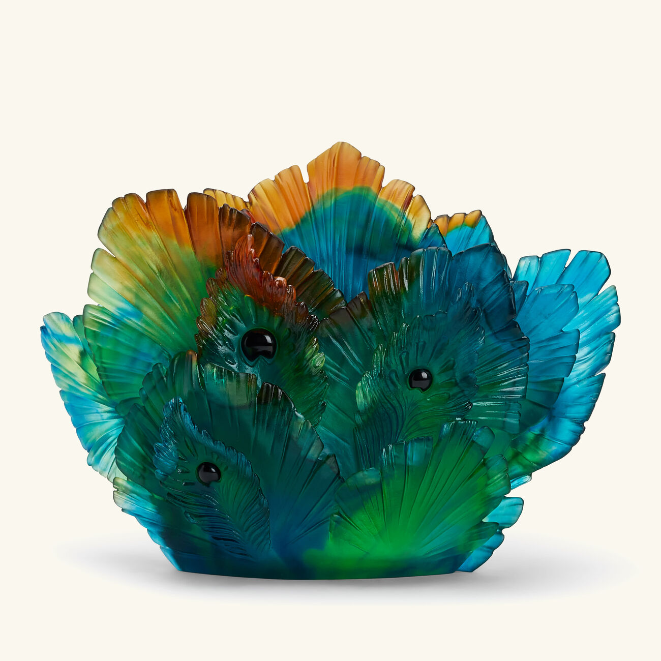 Fleur de Paon Vase Medium Green daum fleur de paon vase medium green