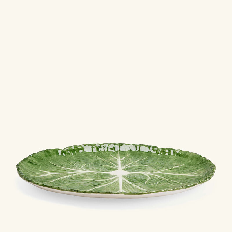 les ottomans radicchio serving platter oval green 40cm