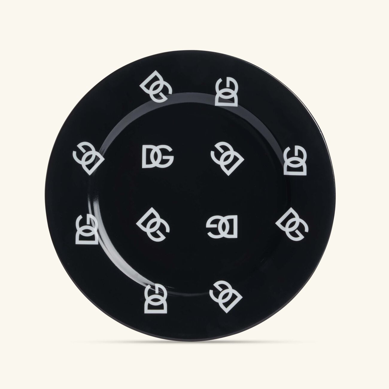 dolce gabbana casa dg logo dinner plate round 26cm set of 2