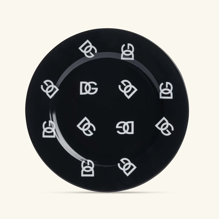 dolce gabbana casa dg logo dinner plate round 26cm set of 2