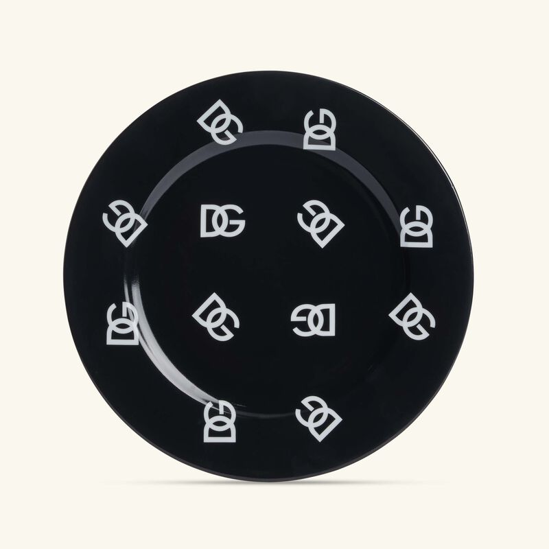 dolce gabbana casa dg logo dinner plate round 26cm set of 2