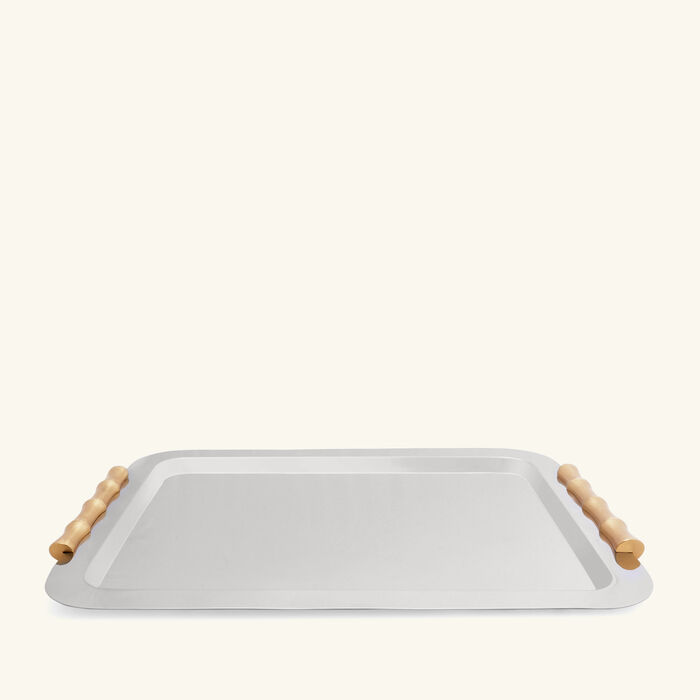 l objet bamboo serving tray large stainless steel