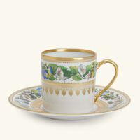 bernardaud botanique tasse et soucoupe coffee cup saucer gold