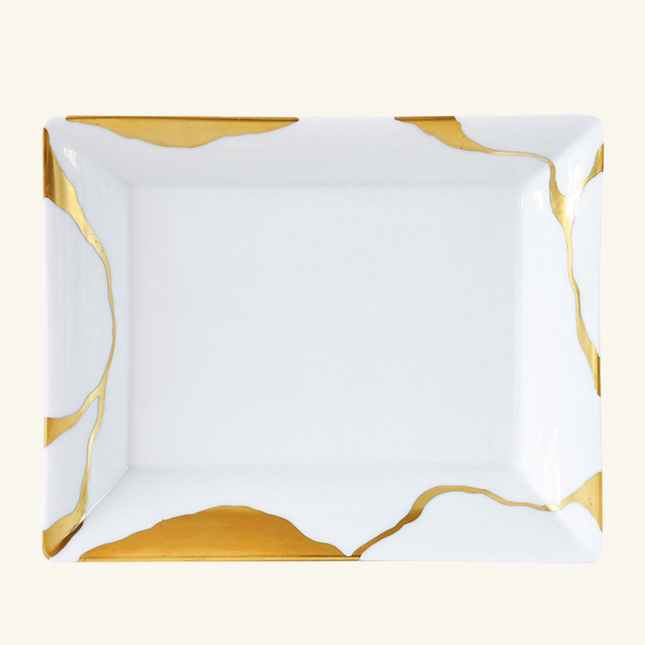 bernardaud kintsugi trinket tray square small gold