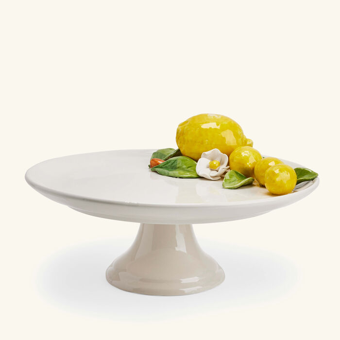 les ottomans lemon cake stand white