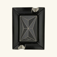 st dupont fire x ashtray rectangular large black