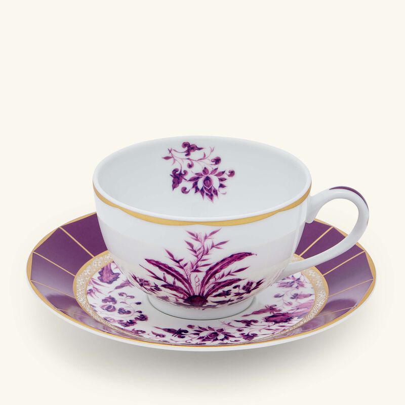 bernardaud tea cup saucer pink set of 2