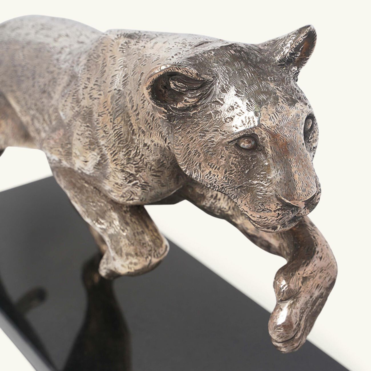 christofle animaux the pursuit panther sculpture medium grey