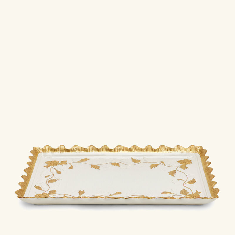 Taormina Serving Tray Rectangular Medium White villari taormina serving tray rectangular medium white